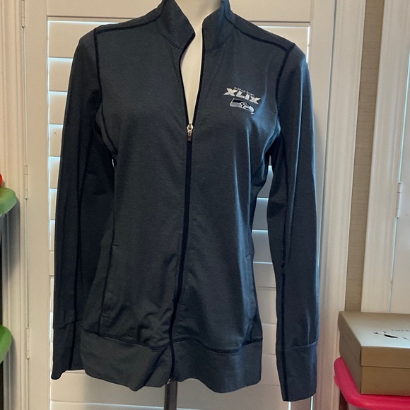 Women's Dark Blue Bomber Jacket - Picture 1 of 9